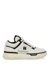 Amiri White And Black Chunky Sneakers With Logo Detail In Leather And Mixed Tech Fabrics Man In Neutral