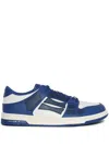 Amiri Low-top Leather Sneakers With Perforated Upper In Blue