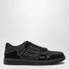 Amiri Sneaker Skel Top Low Black In Leather And Suede Men In Black