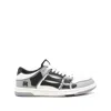 Amiri Varsity Skel Top Low Sneakers In Grey Leather