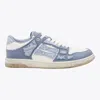 Amiri Light Blue Leather Bandana Skel Low Top Sneakers In Blue