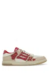 Amiri Leather Bandana Skel Sneakers With Contrast Panels In Neutral