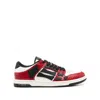 Amiri Skel Top Low Red Sneakers With Skeleton Patch In Leather Man