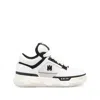 Amiri White And Black Chunky Sneakers With Logo Detail In Leather And Mixed Tech Fabrics Man In White