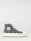 Amiri Two-tone Leather Skel Sneakers With Textured Finish In Black