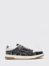 Amiri Skel Top Black Sneaker With Beads And Crystals Application And Logo On The Heel In Fabric And Cotton In Black