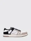 Amiri Two-tone Leather Skel Sneakers With Textured Finish In Multi