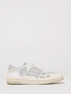 Amiri Two-tone Leather Skel Sneakers With Textured Finish In Gold