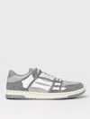 Amiri Gray Crystal Skel Top Low Sneakers In Grau