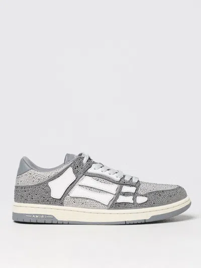 Amiri Gray Crystal Skel Top Low Sneakers In Grau