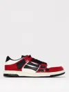 Amiri Skel Top Low Red Sneakers With Skeleton Patch In Leather Man In Red