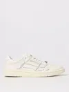 Amiri Two-tone Leather Skel Sneakers With Textured Finish In White