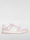 Amiri Pink & White Bandana Denim Skel Top Low Sneakers In Pink