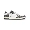 Amiri Multicolor Leather And Fabric Bandana Denim Skel Sneakers In Black