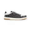 Amiri Skel Top Black Sneaker With Beads And Crystals Application And Logo On The Heel In Fabric And Cotton In Black