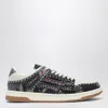 Amiri Skel Top Black Sneaker With Beads And Crystals Application And Logo On The Heel In Fabric And Cotton In Multi