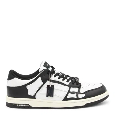 Amiri Skel Low Top Leather Sneakers In Black,white