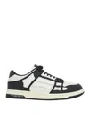 Amiri Multicolor Leather And Fabric Bandana Denim Skel Sneakers In Black