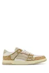 Amiri Leather And Fabric Skel Sneakers With Contrast Panels In Brown