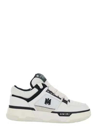 AMIRI WHITE AND BLACK CHUNKY SNEAKERS WITH LOGO DETAIL