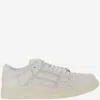 Amiri Skel Top Low White Sneakers With Skeleton Patch In Leather Man