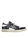 Amiri Skel Top Black Low Top Sneakers With Logo Patch On The Tongue And Logo Lettering On The Heel In Leat