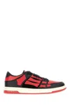 Amiri Two-tone Leather Skel Top Sneakers In Varsity Red