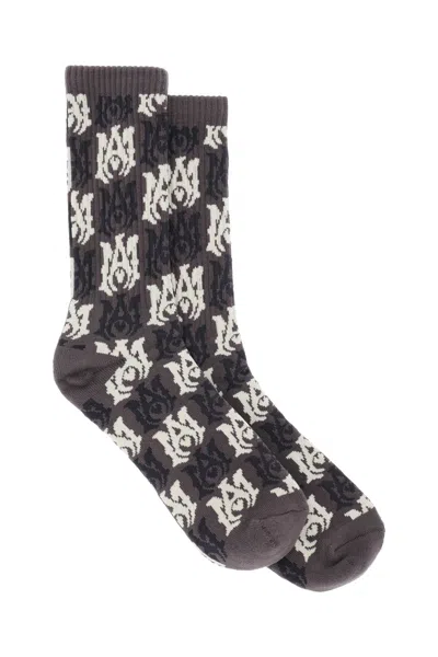 Amiri Socks With Ma Pattern In Black