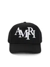 Amiri Structured Black Cotton Cap With Bold Embroidered Detailing