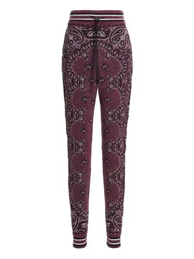 Amiri 'space Dye Bandana' Joggers In Burgundy