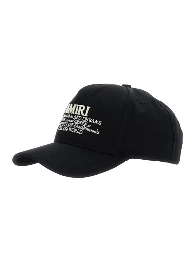 Amiri Spirit Black Baseball Cap With Logo Embroidery On The Front In Cotton Man