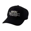 Amiri Spirit Black Baseball Cap With Logo Embroidery On The Front In Cotton Man In Black
