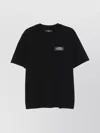 Amiri Black Crewneck T-shirt With Logo Patch On The Front And Maxi Logo Print On The Rear