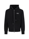 Amiri Black Zip-up Hoodie With Drawstring Hood And Kangaroo Pocket In Black