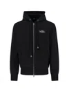 Amiri Black Zip-up Hoodie With Drawstring Hood And Kangaroo Pocket In Black