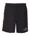 Amiri Elasticized Waist Knee Length Shorts With Print In Black