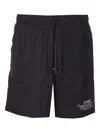 Amiri Elasticized Waist Knee Length Shorts With Print In Black