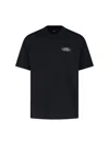 Amiri Black Crewneck T-shirt With Logo Patch On The Front And Maxi Logo Print On The Rear In Cotton Man