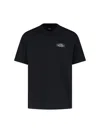 Amiri Black Crewneck T-shirt With Logo Patch On The Front And Maxi Logo Print On The Rear In Black