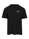 Amiri Black Crewneck T-shirt With Logo Patch On The Front And Maxi Logo Print On The Rear In Black