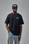 Amiri Black Crewneck T-shirt With Logo Patch On The Front And Maxi Logo Print On The Rear In Black