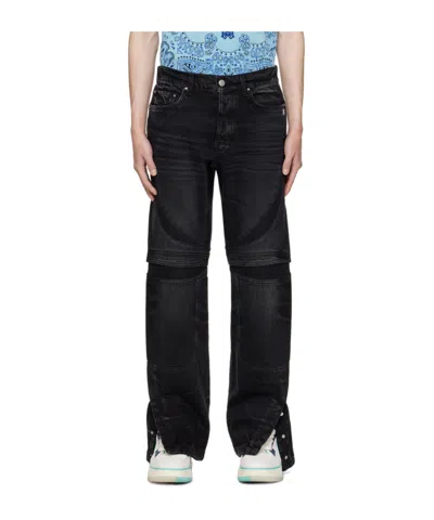 Amiri Spliced Denim Trousers In Black