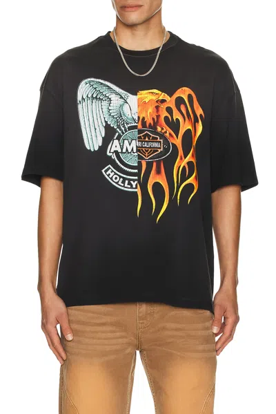 Amiri Crew Neck Graphic T-shirt With Contrasting Print In Black
