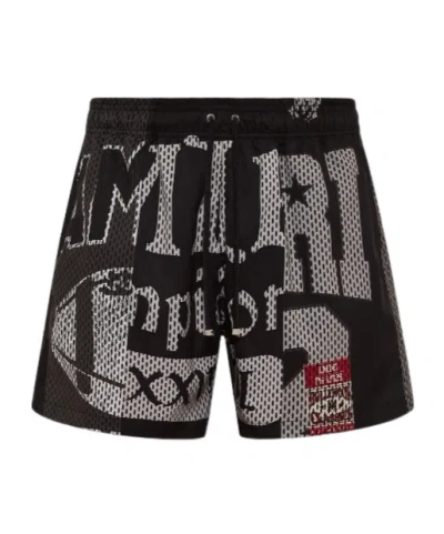 Amiri Spliced Swim Trunk In Black