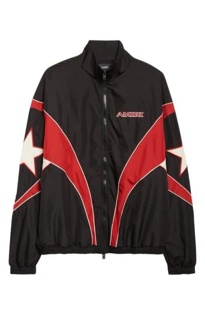 Amiri Sport Colorblock Windbreaker Jacket In Black