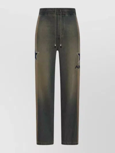 Amiri Sport Denim Track Pant Star Stripe In Blue