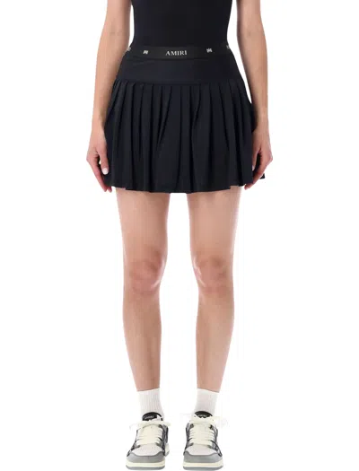 Amiri Sport-inspired Mini Skirt With Signature Waistband In Black