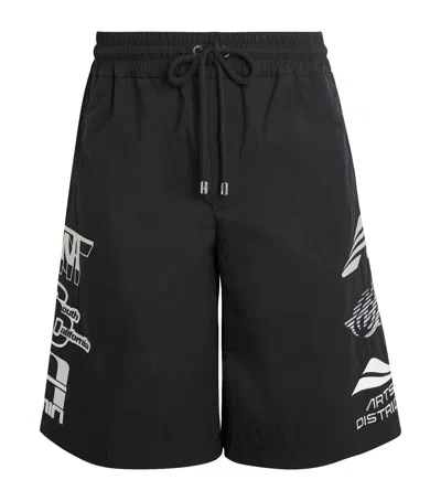 Amiri Sporty Embroidered Logo Shorts In Black