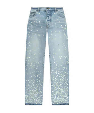Amiri Spot-appliquéd Straight-leg Jeans In Blue