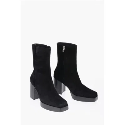 Amiri Square Toe Sueede Booties Heel 10cm